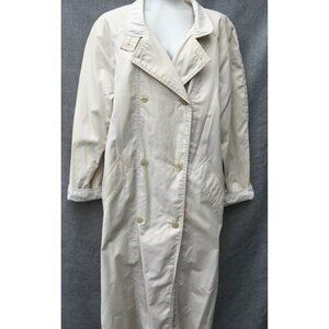 VTG St Michael's Women Trench Coat Beige Long Unique Defect Size 8 (UK 12 )